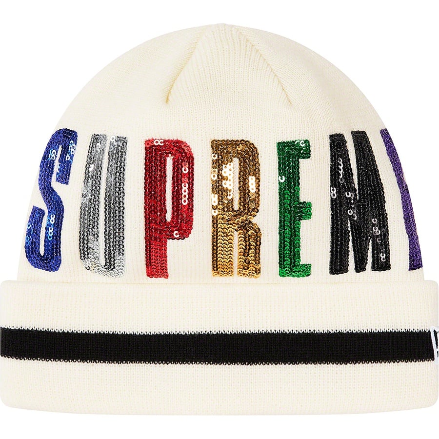 Details on New Era Sequin Beanie Natural from fall winter
                                                    2020 (Price is $38)