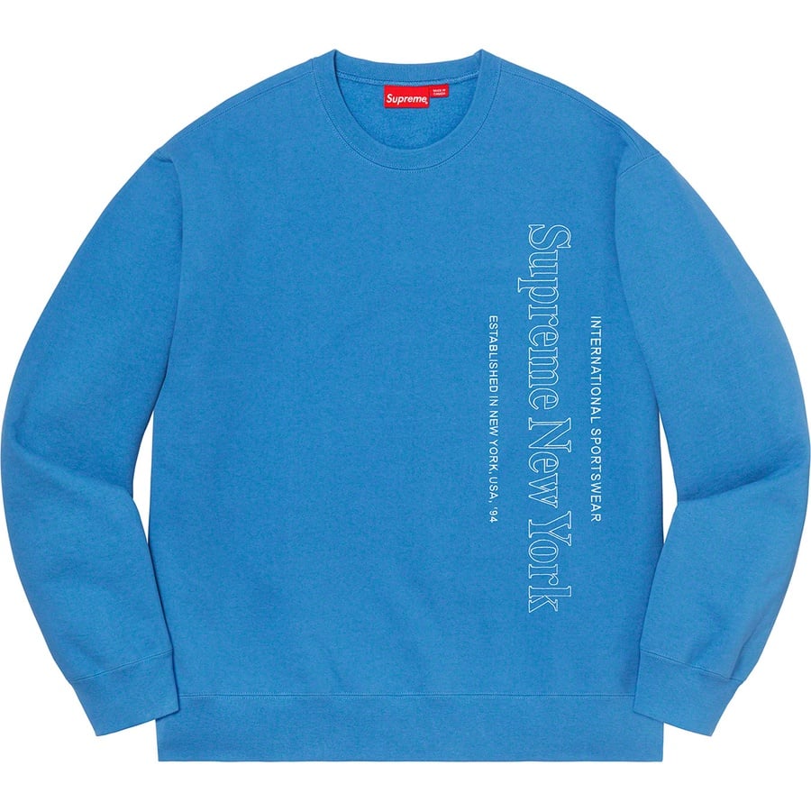 Details on Side Logo Crewneck Bright Royal from fall winter
                                                    2020 (Price is $148)