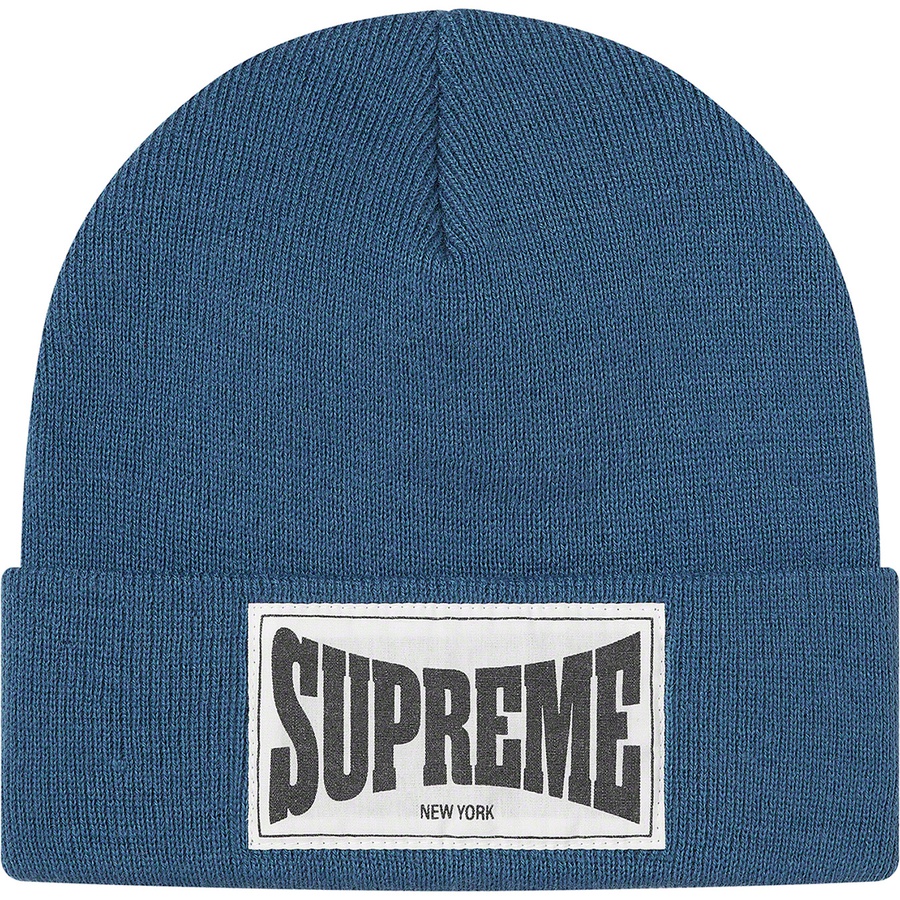 Details on Woven Label Beanie Slate from fall winter
                                                    2020 (Price is $34)