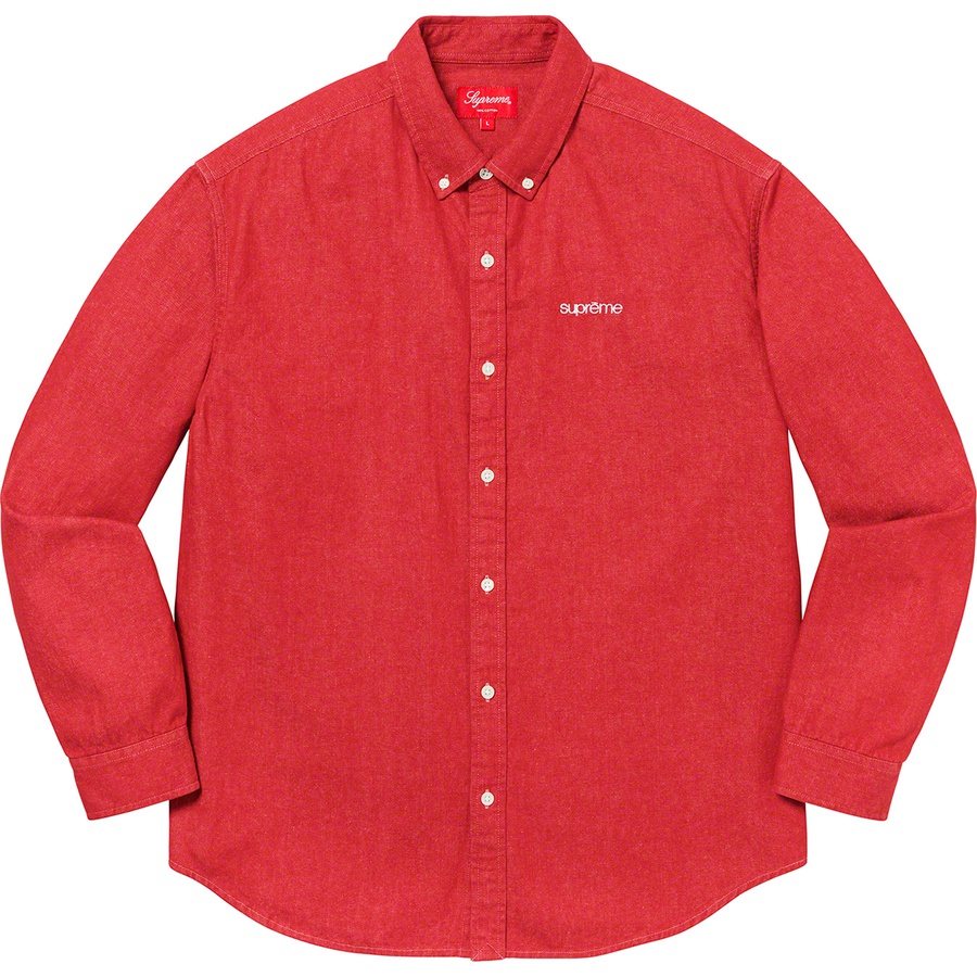 Details on Classic Logo Denim Shirt Red from fall winter
                                                    2020 (Price is $128)
