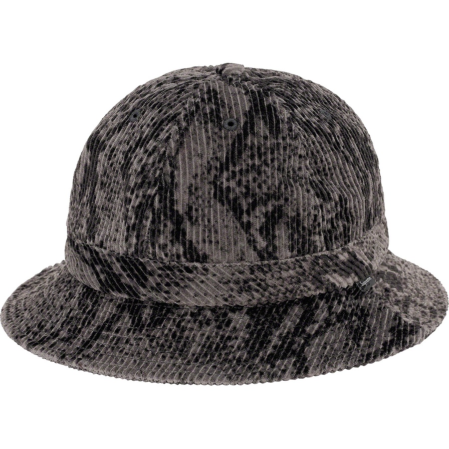 Details on Snakeskin Corduroy Bell Hat Black from fall winter 2020 (Price is $54)