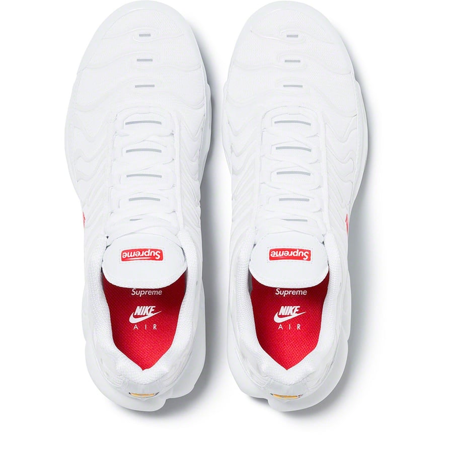 Details on Supreme Nike Air Max Plus (White) White from fall winter
                                                    2020 (Price is $180)