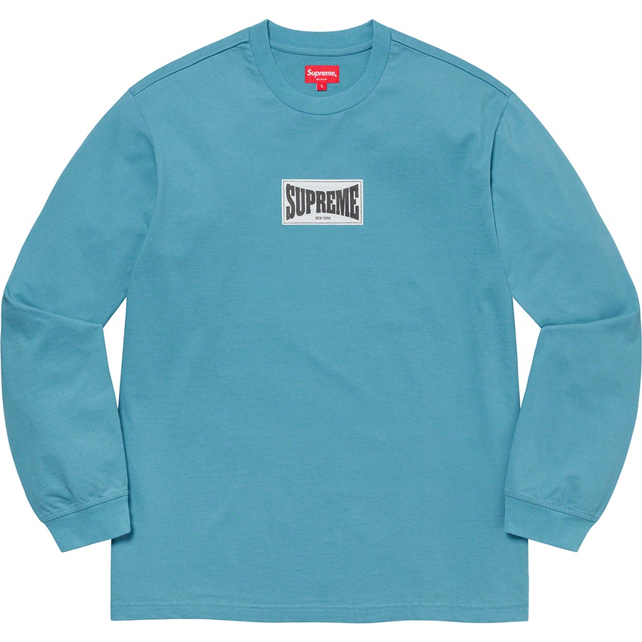 Supreme Woven Label L S Top (FW20) - Slate - $68