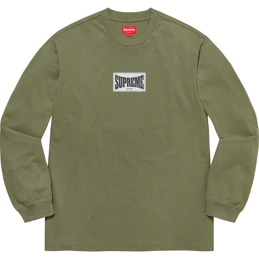 Supreme Woven Label L S Top (FW20) - Olive - $68