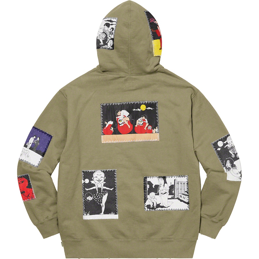 Details on Toshio Saeki Supreme Hooded Sweatshirt Light Olive from fall winter
                                                    2020 (Price is $248)