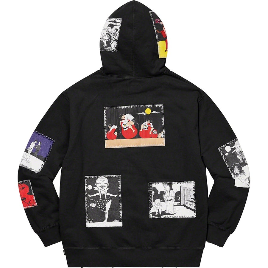 Details on Toshio Saeki Supreme Hooded Sweatshirt Black from fall winter
                                                    2020 (Price is $248)