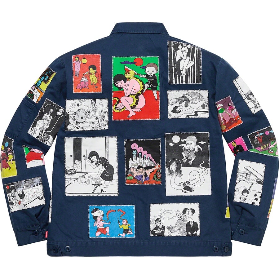 Details on Toshio Saeki Supreme Work Jacket Navy from fall winter
                                                    2020 (Price is $358)