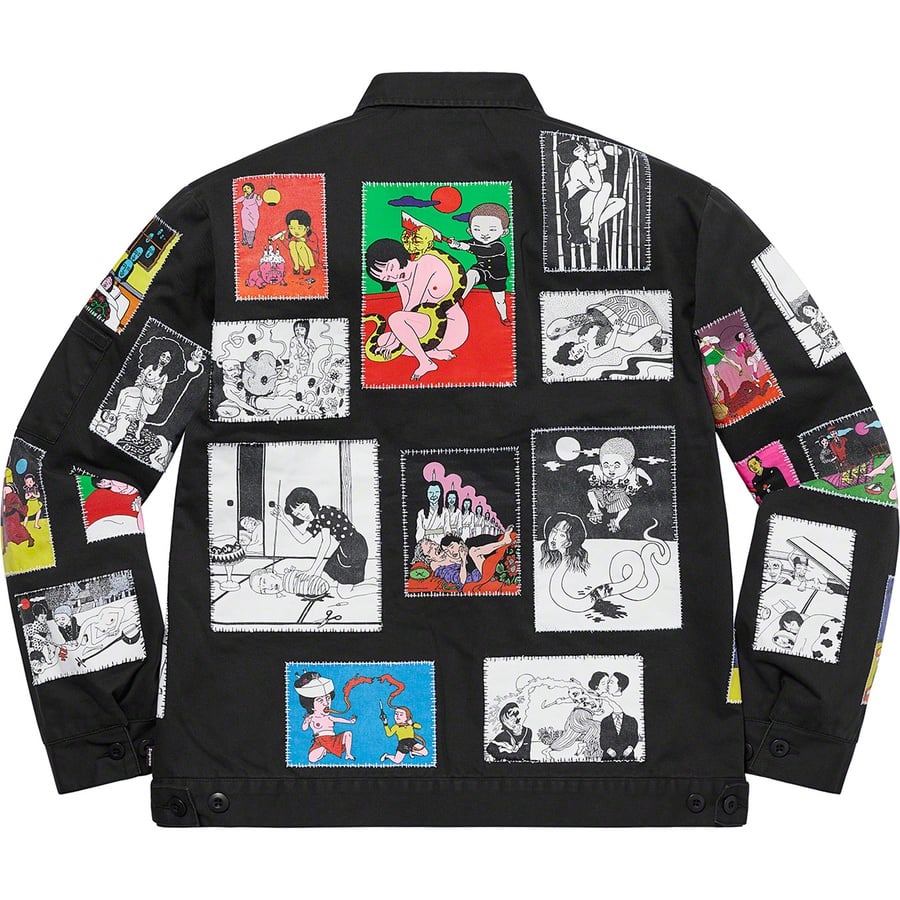 Details on Toshio Saeki Supreme Work Jacket Black from fall winter
                                                    2020 (Price is $358)