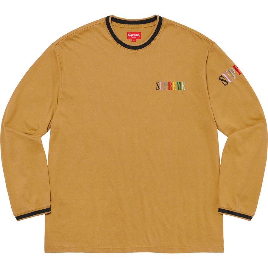 Details on Multi Color Logo L S Top Dark Gold from fall winter
                                                    2020 (Price is $88)