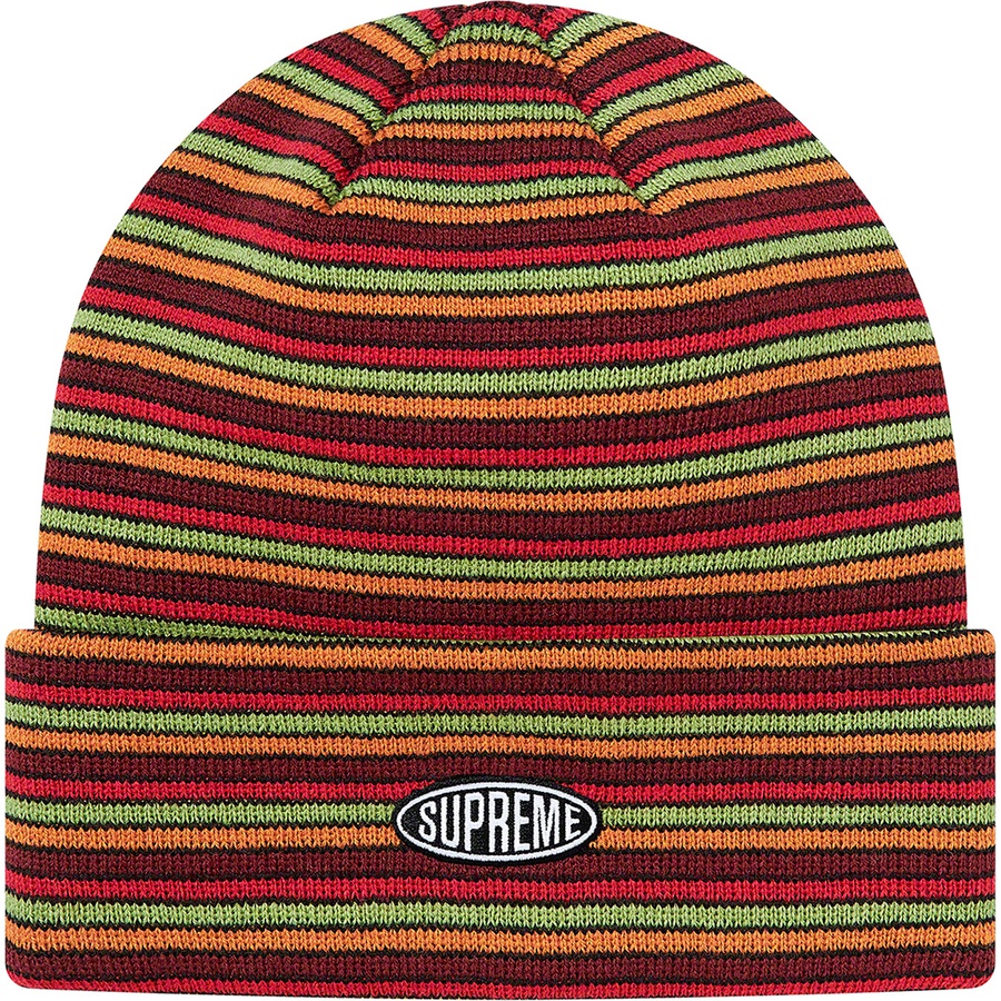 Details on Multi Stripe Beanie Red from fall winter 2020 (Price is $36)