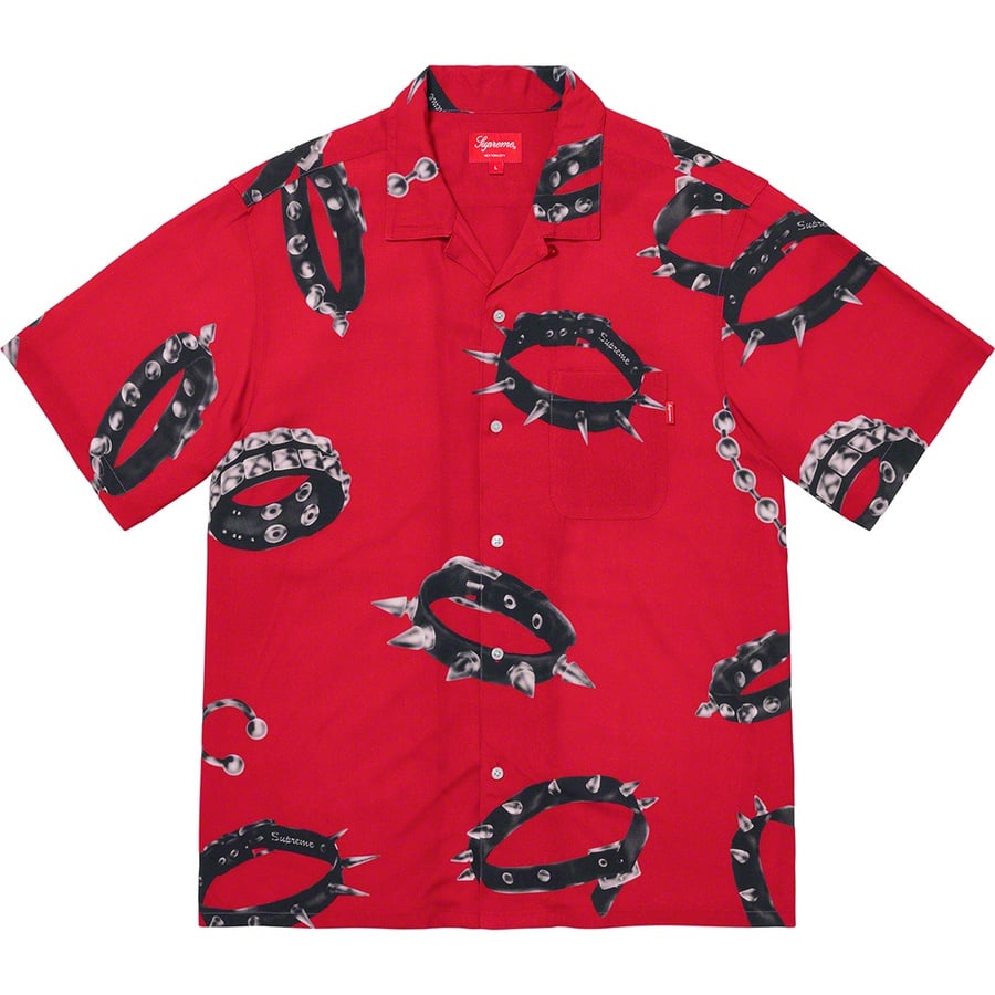 Details on Studded Collars Rayon S S Shirt Red from fall winter
                                                    2020 (Price is $138)