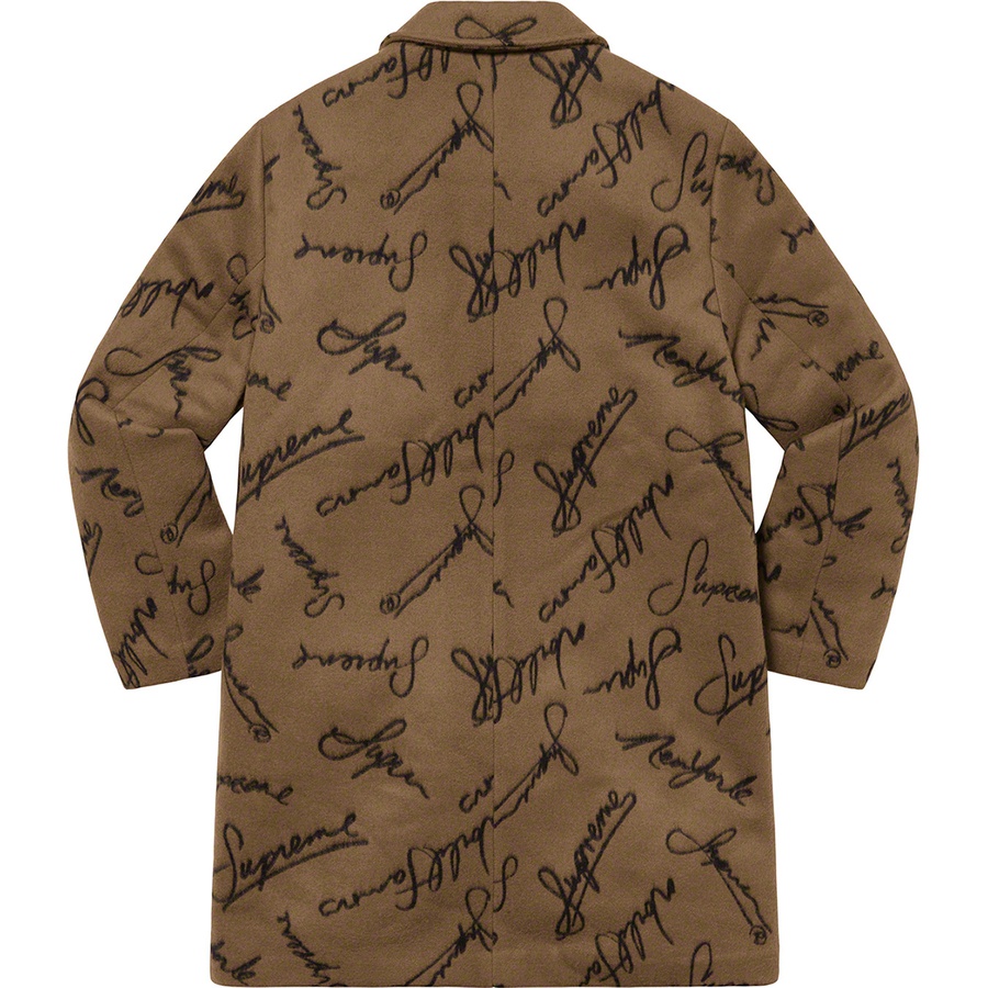 Details on Script Logos Wool Overcoat Tan from fall winter
                                                    2020 (Price is $558)