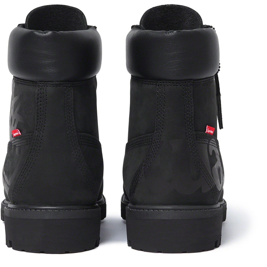 Details on Supreme Timberland Big Logo 6-Inch Premium Waterproof Boot Black from fall winter
                                                    2020 (Price is $248)