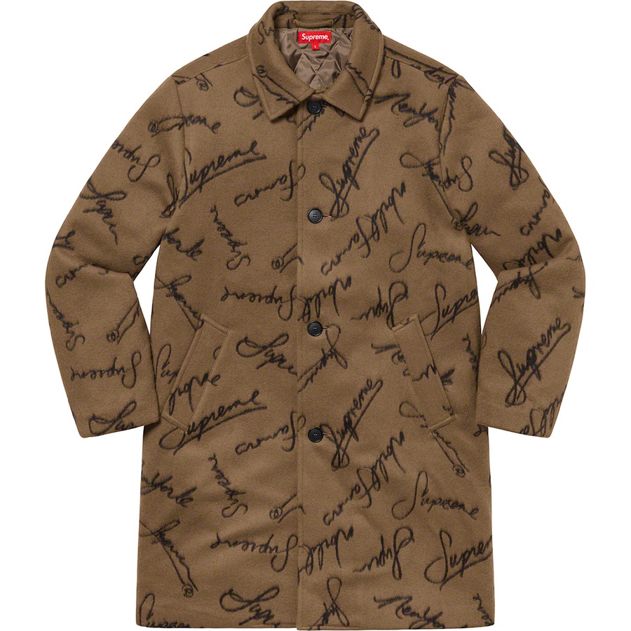 Details on Script Logos Wool Overcoat Tan from fall winter
                                                    2020 (Price is $558)