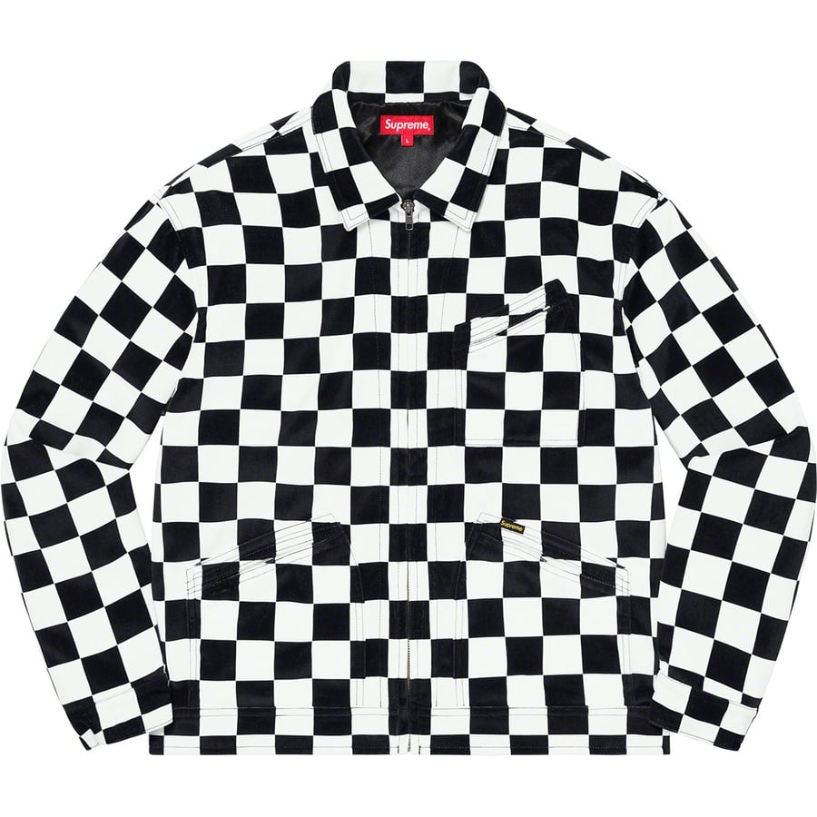 Details on Velvet Work Jacket Checkerboard from fall winter
                                                    2020 (Price is $288)