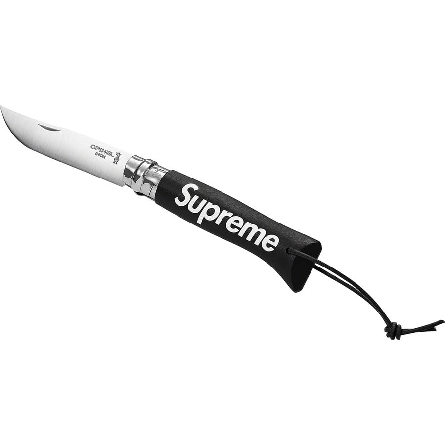 Details on Supreme Opinel No.08 Folding Knife Black from fall winter
                                                    2020 (Price is $48)