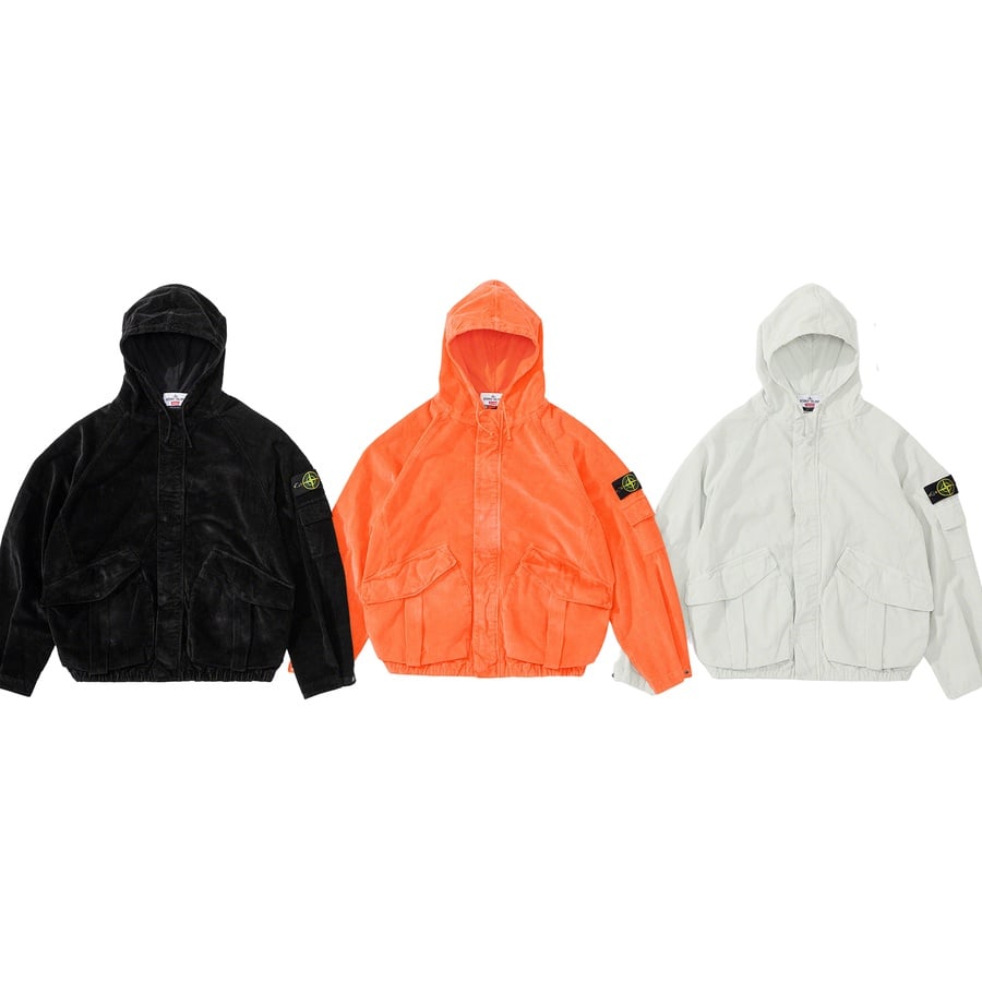 Details on Supreme Stone Island Corduroy Jacket from fall winter
                                            2020 (Price is $658)