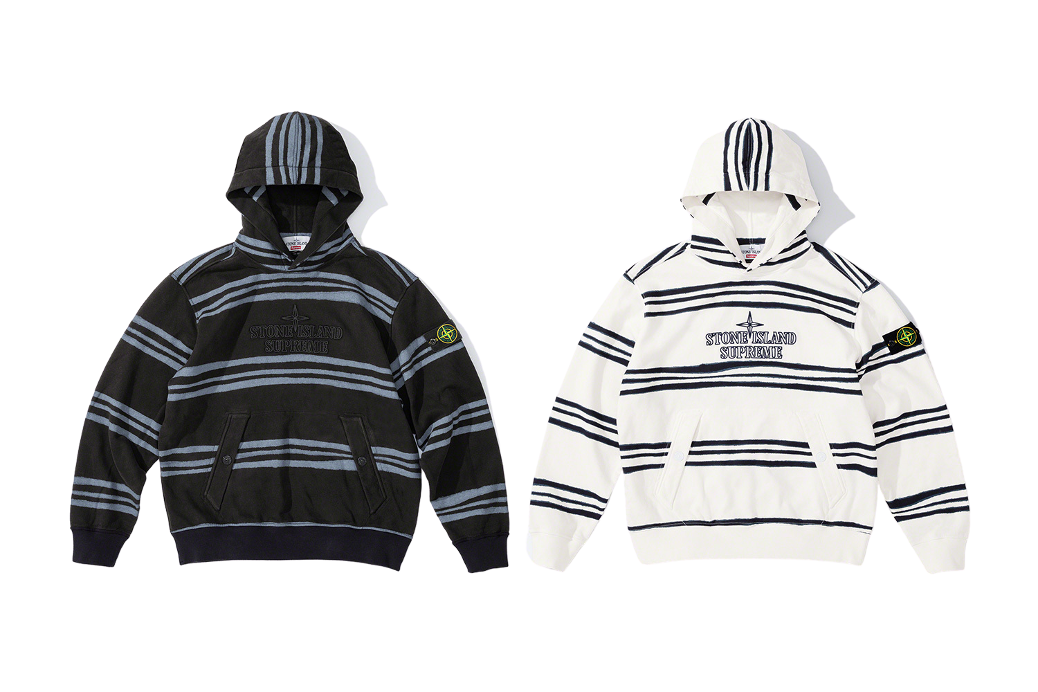 Supreme®/Stone Island® Warp Stripe Hooded Sweatshirt - Supreme 