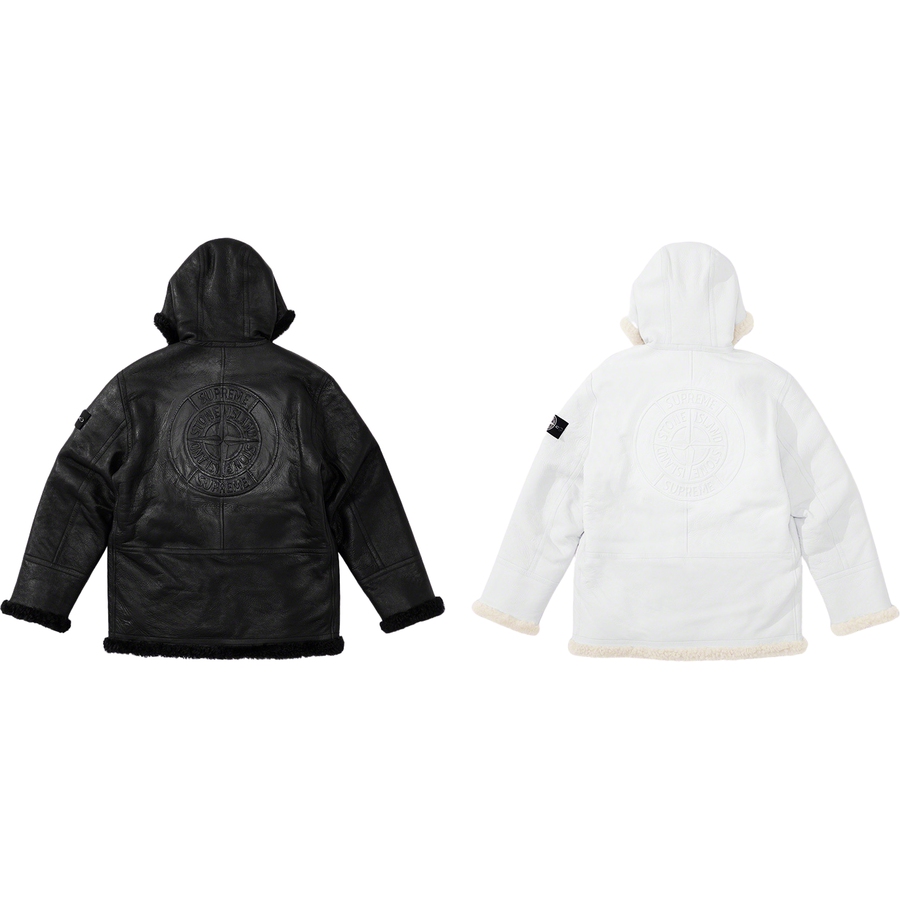 Supreme Supreme Stone Island Hand-Painted Hooded Shearling Jacket (FW20) - $2798