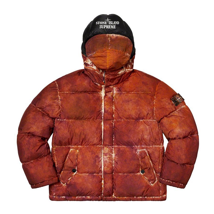 Details on Supreme Stone Island Painted Camo Crinkle Down Jacket asdad from fall winter
                                                    2020 (Price is $998)