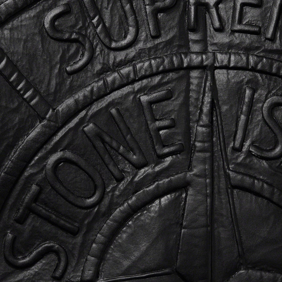 Details on Supreme Stone Island Hand-Painted Hooded Shearling Jacket Black from fall winter
                                                    2020 (Price is $2798)