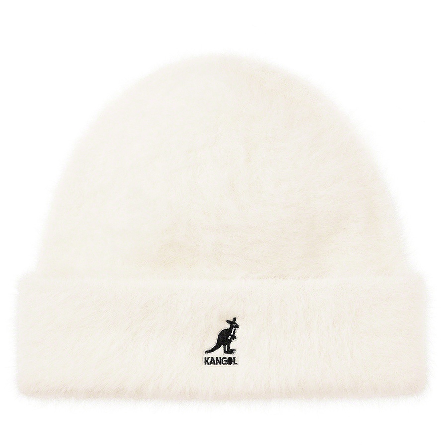 Details on Supreme Kangol Furgora Beanie White from fall winter 2020 (Price is $68)