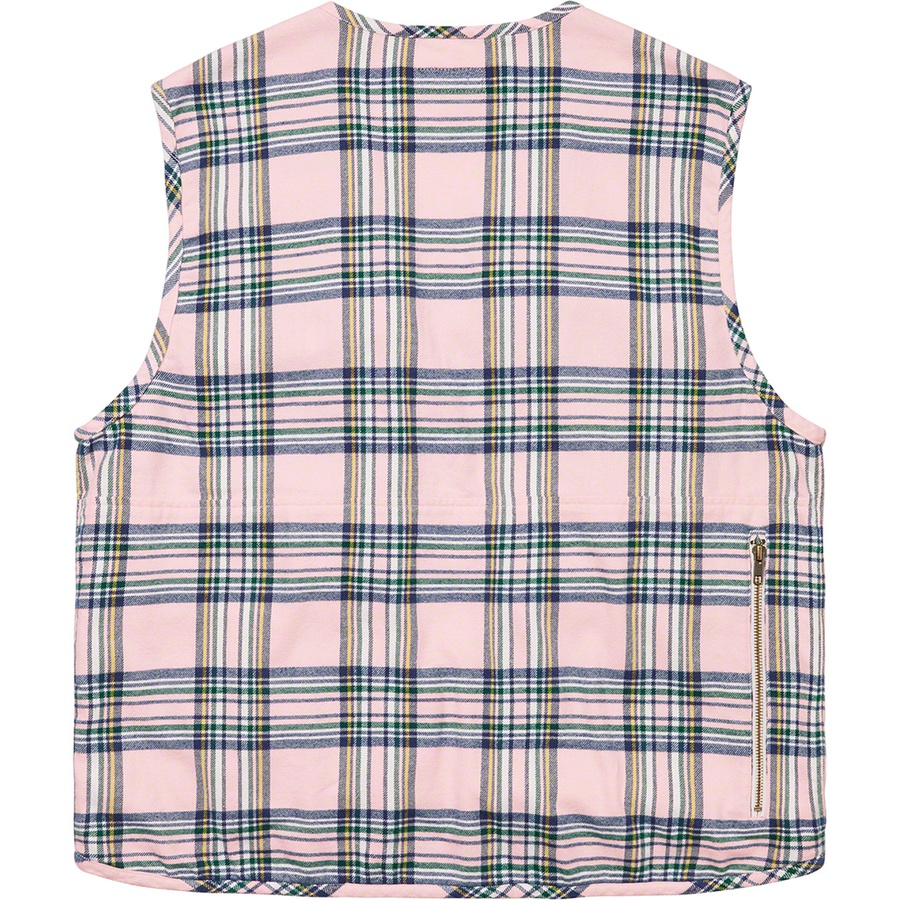 Details on Tartan Flannel Cargo Vest Pale Pink from fall winter
                                                    2020 (Price is $148)