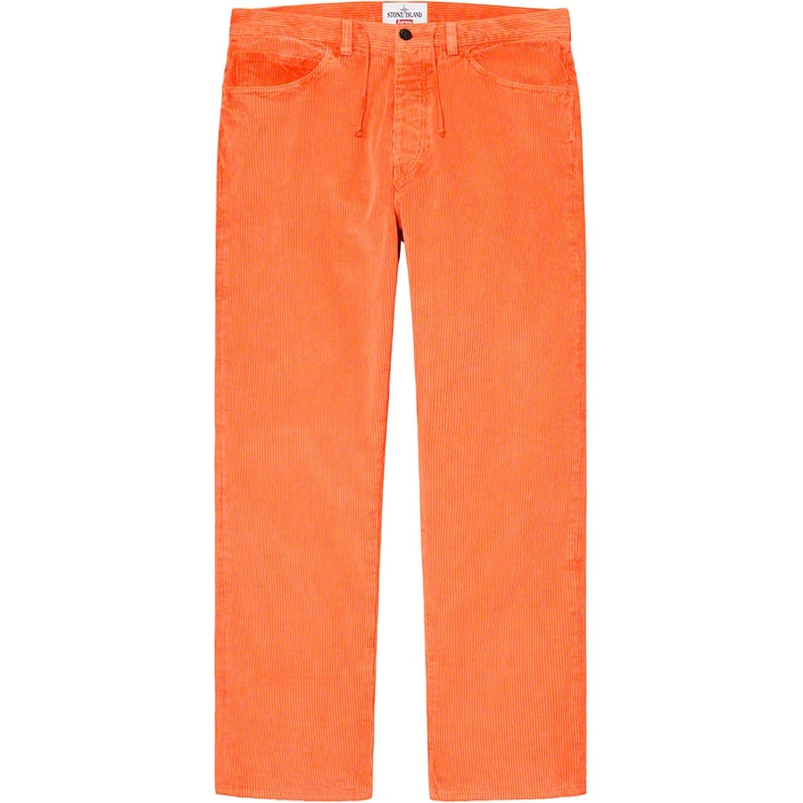 Details on Supreme Stone Island Corduroy Pant Orange from fall winter
                                                    2020 (Price is $248)