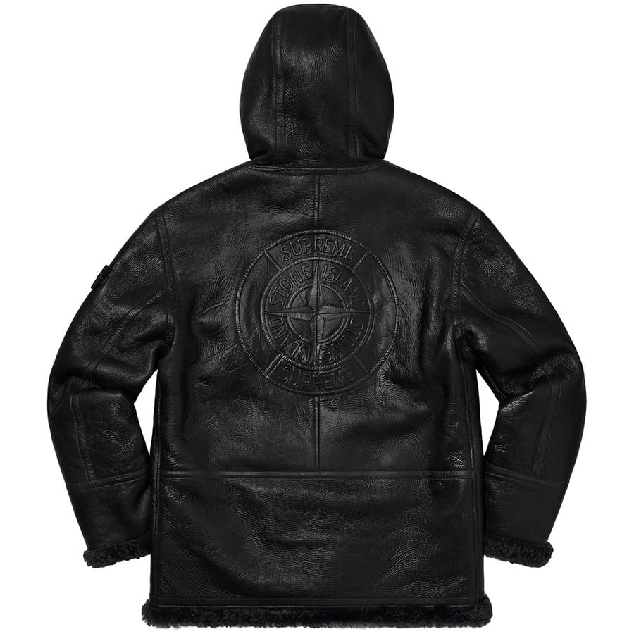 Supreme Supreme Stone Island Hand-Painted Hooded Shearling Jacket (FW20) - Black - $2798