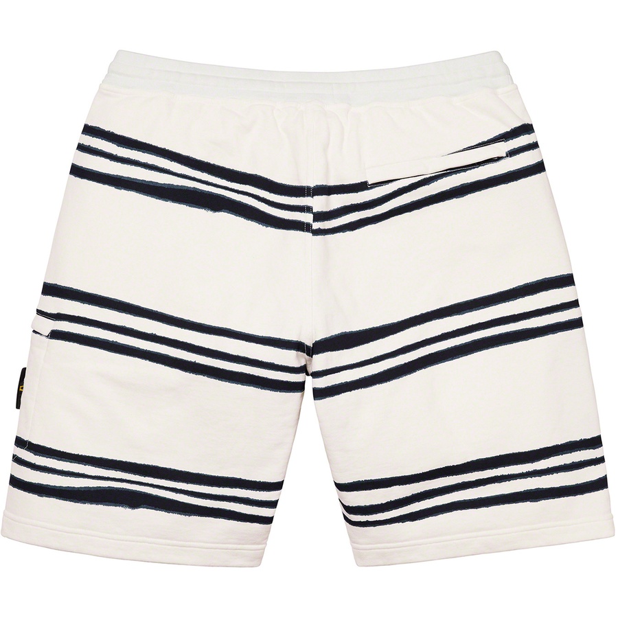 Details on Supreme Stone Island Warp Stripe Sweatshort White from fall winter
                                                    2020 (Price is $238)