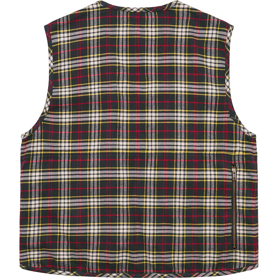Details on Tartan Flannel Cargo Vest Black from fall winter
                                                    2020 (Price is $148)