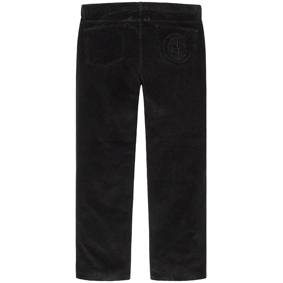 Details on Supreme Stone Island Corduroy Pant Black from fall winter
                                                    2020 (Price is $248)