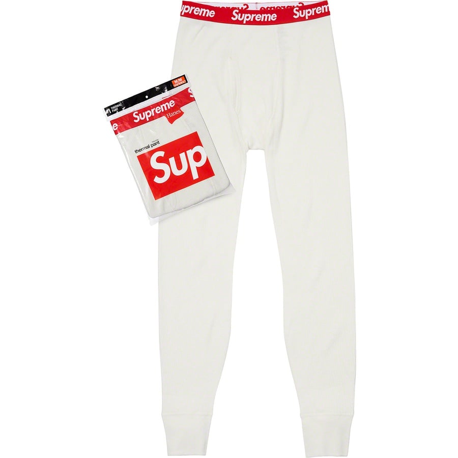 Details on Supreme Hanes Thermal Pant (1 Pack) Natural from fall winter
                                                    2020 (Price is $26)