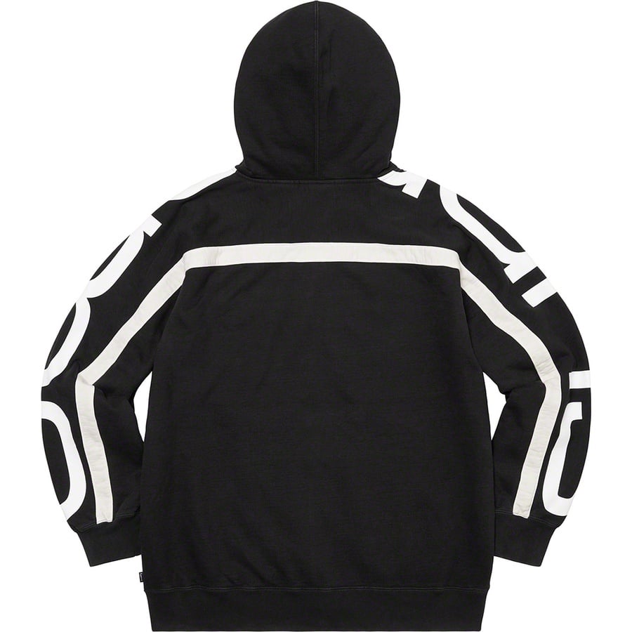 Details on Big Logo Paneled Zip Up Hooded Sweatshirt Black from fall winter
                                                    2020 (Price is $168)