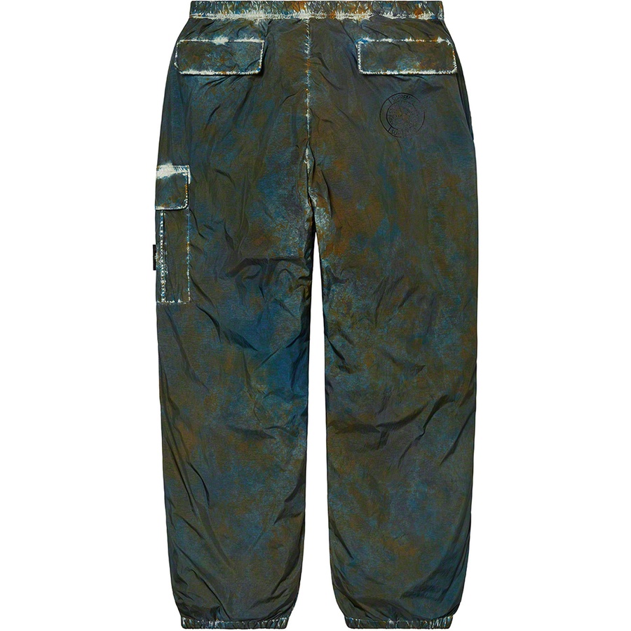 Details on Supreme Stone Island Painted Camo Nylon Cargo Pant Dark Teal from fall winter
                                                    2020 (Price is $348)