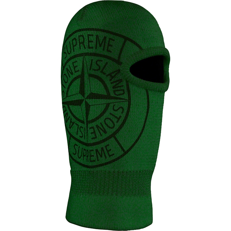 Details on Supreme Stone Island Glow Knit Balaclava Glow-in-the-Dark from fall winter
                                                    2020 (Price is $198)