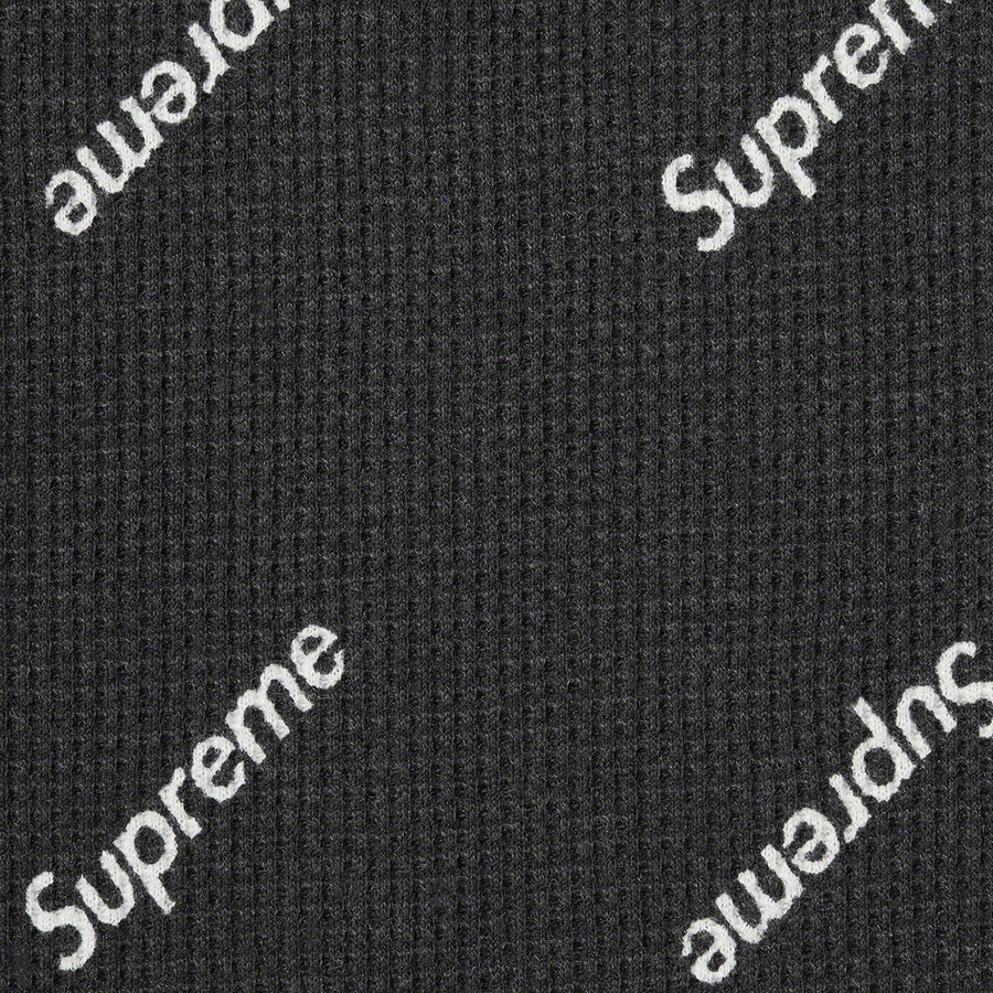Details on Supreme Hanes Thermal Crew (1 Pack) Black Logos from fall winter 2020 (Price is $26)