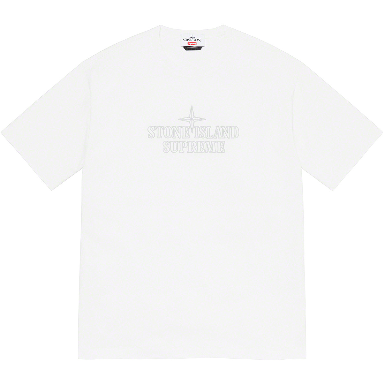 シュプリーム ×ストーンアイランド STONEISLAND  20AW  Embroidered Logo S/S Top エンブロイダリーロゴTシャツ メンズ L