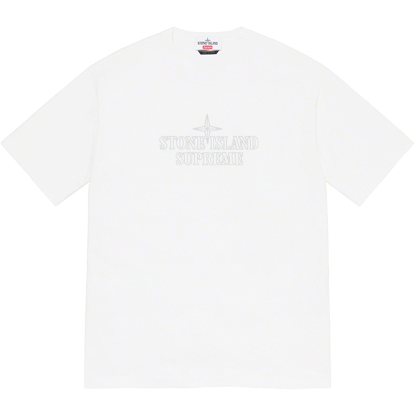 シュプリーム ×ストーンアイランド STONEISLAND  20AW  Embroidered Logo S/S Top エンブロイダリーロゴTシャツ メンズ L