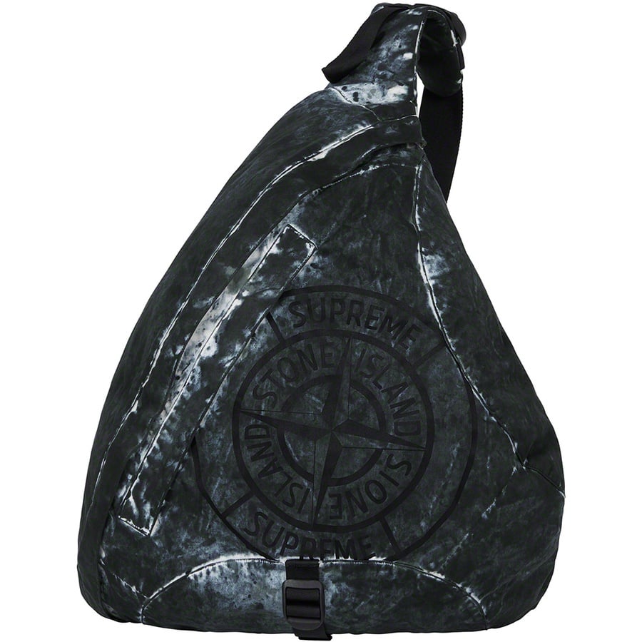 Details on Supreme Stone Island Painted Camo Nylon Shoulder Bag Black from fall winter
                                                    2020 (Price is $298)