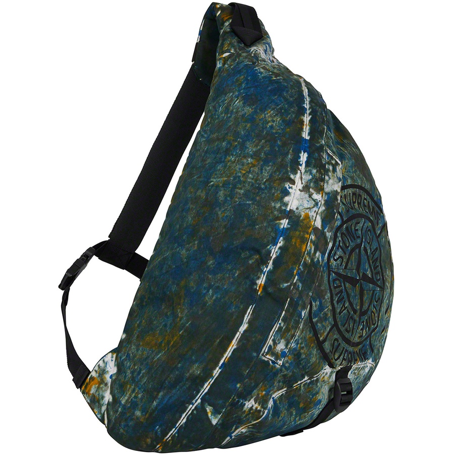 Details on Supreme Stone Island Painted Camo Nylon Shoulder Bag Dark Teal from fall winter
                                                    2020 (Price is $298)