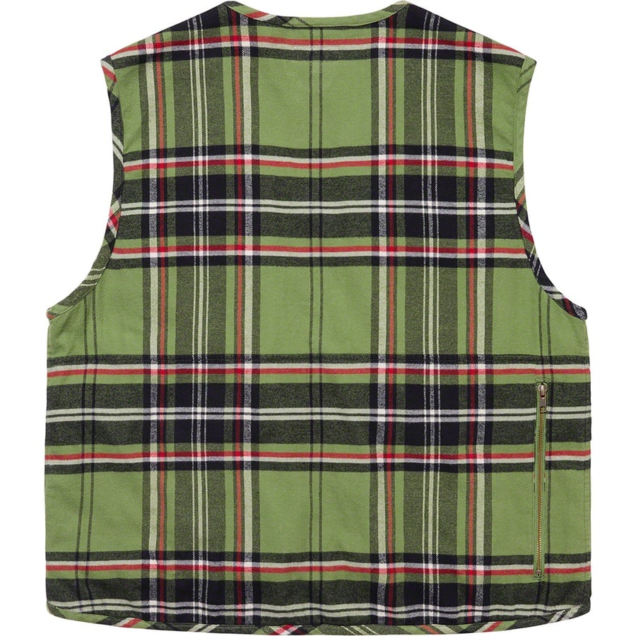Details on Tartan Flannel Cargo Vest Green from fall winter
                                                    2020 (Price is $148)