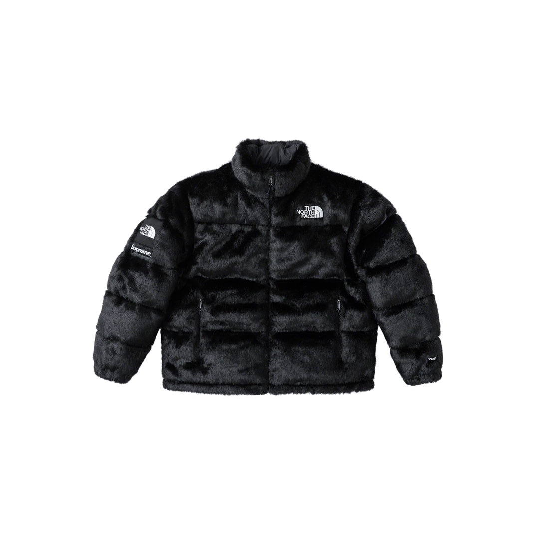 黒L】Supreme North Face Faux Fur Nuptse-