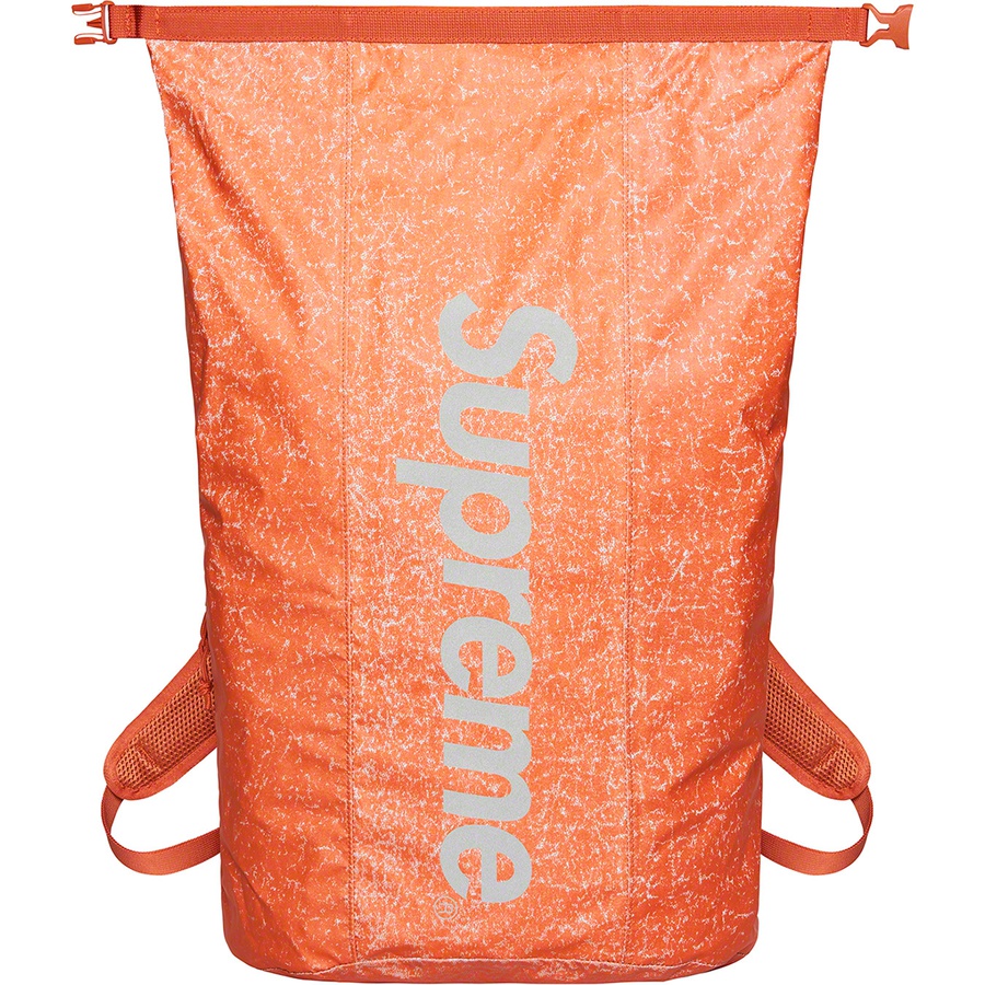 Details on Waterproof Reflective Speckled Backpack Orange from fall winter
                                                    2020 (Price is $148)