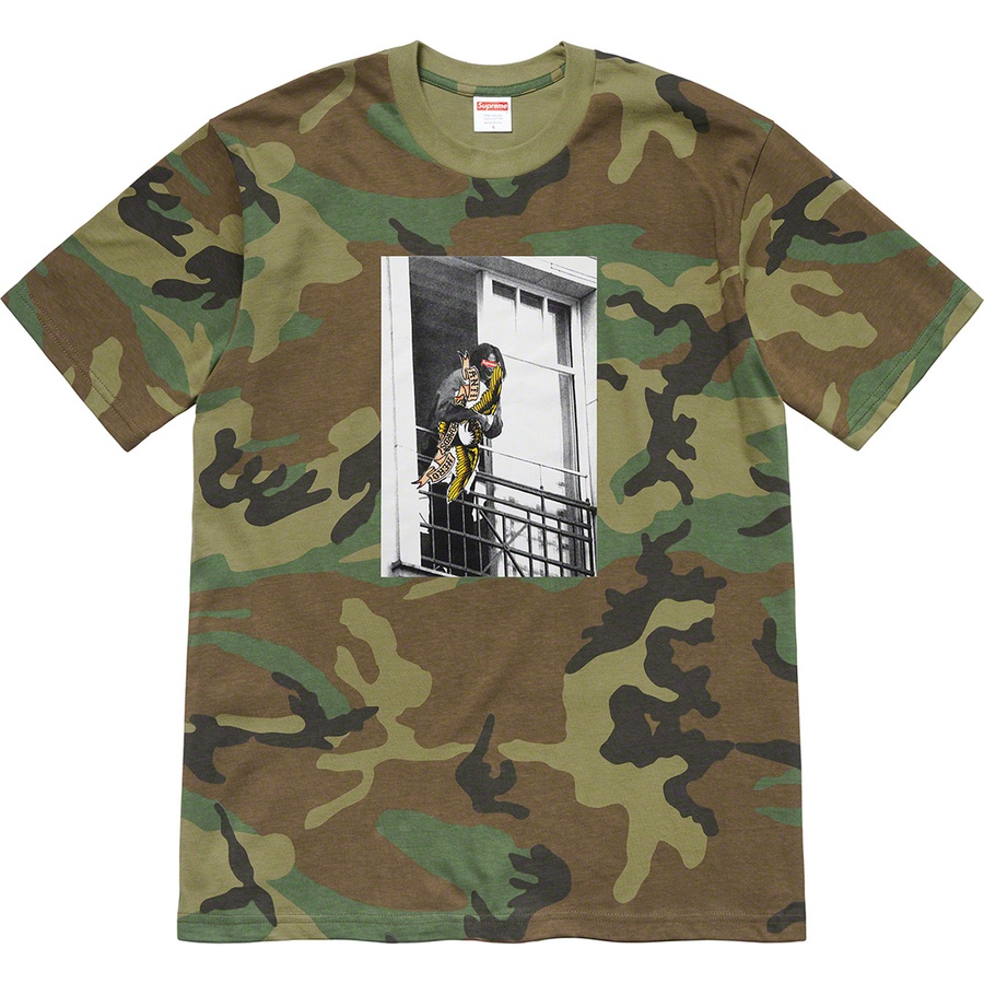 Details on Supreme ANTIHERO Balcony Tee Woodland Camo from fall winter 2020 (Price is $44)