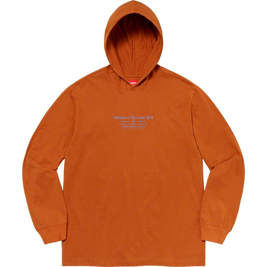 Supreme Best Of The Best Hooded L S Top (FW20) - Burnt Orange - $88