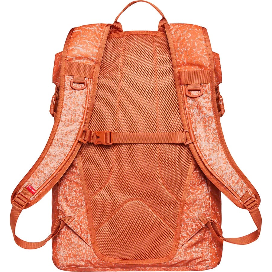 Details on Waterproof Reflective Speckled Backpack Orange from fall winter
                                                    2020 (Price is $148)