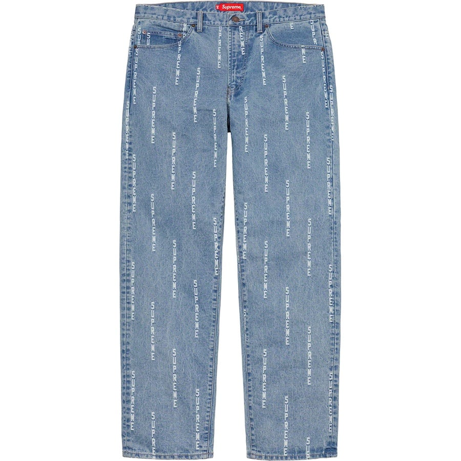 Details on Logo Stripe Jacquard Regular Jean Blue from fall winter
                                                    2020 (Price is $168)