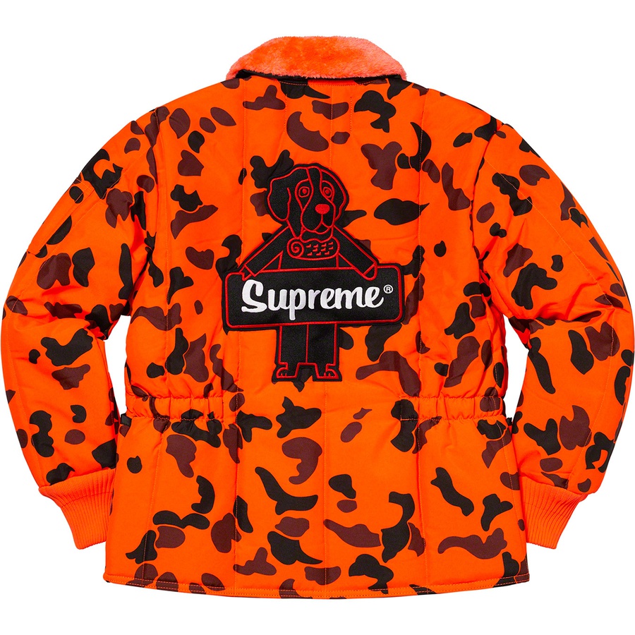 Details on Supreme RefrigiWear Insulated Iron-Tuff Jacket Orange Camo from fall winter 2020 (Price is $188)