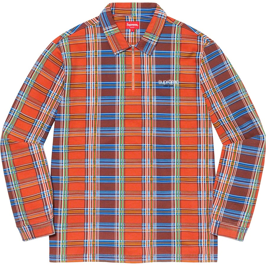 Details on Plaid Zip Up L S Polo Orange from fall winter
                                                    2020 (Price is $110)